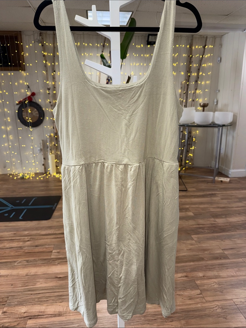 a new day Sleeveless Scoop Mini Dress in Light Sage/Olive Green